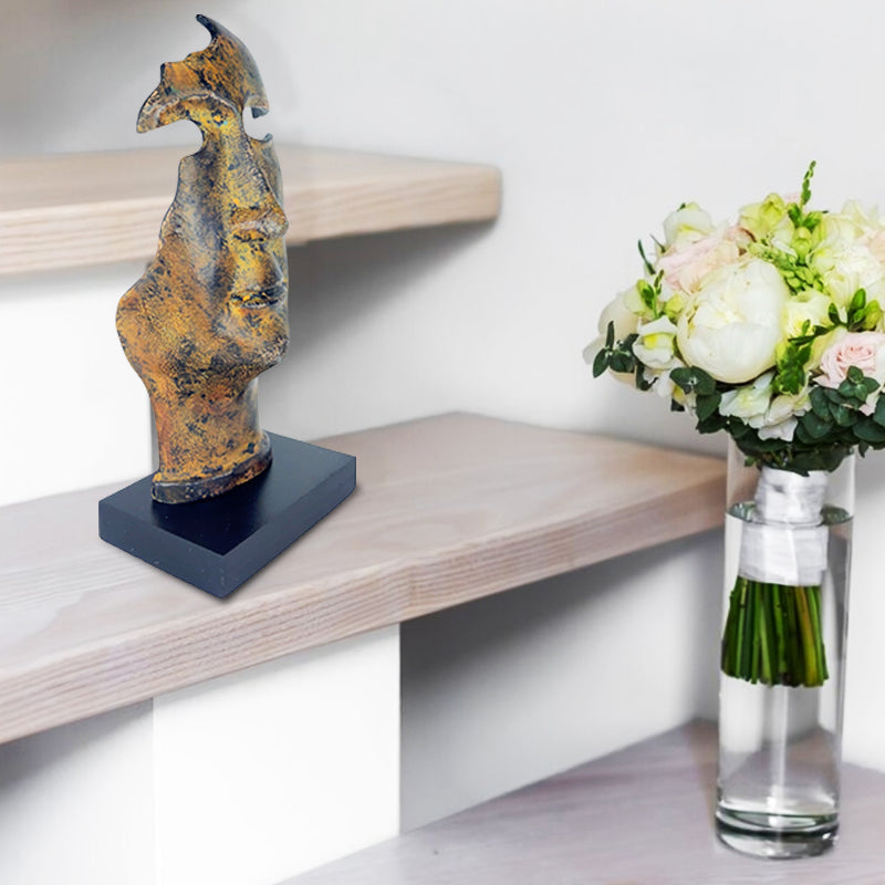 Handmade Artistic Face Sculpture Aluminium Blend for Home Office NEW