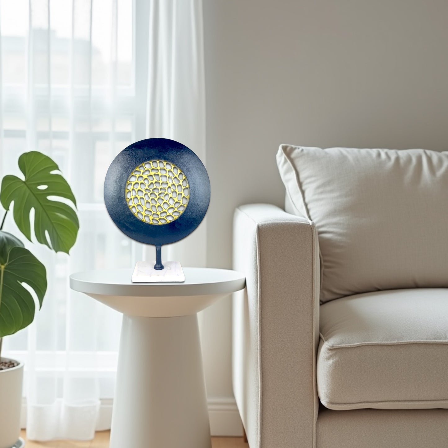 Exclusive Handcrafted Aluminium Mesh Orbit Decor  Unique Artisan Accent NEW