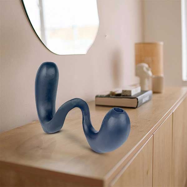 Handmade Abstract Snake Aluminum Iron Candle Holder Unique Artistic Accent for Home Decor NEW