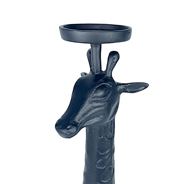 Handcrafted Black Aluminium Giraffe Head Candle Holder Dual Function Home Accent NEW