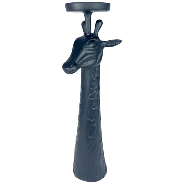 Handcrafted Black Aluminium Giraffe Head Candle Holder Dual Function Home Accent NEW