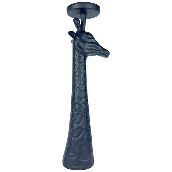 Handcrafted Black Aluminium Giraffe Head Candle Holder Dual Function Home Accent NEW