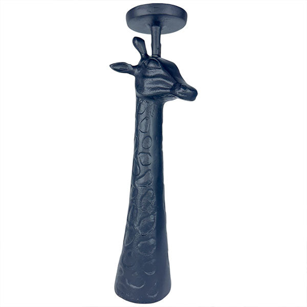 Handcrafted Black Aluminium Giraffe Head Candle Holder Dual Function Home Accent NEW