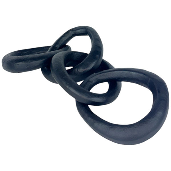 Handmade Black Aluminum Link Chain Sculpture Modern Art for Industrial Chic Decor NEW