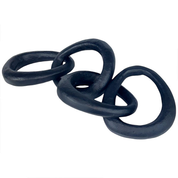 Handmade Black Aluminum Link Chain Sculpture Modern Art for Industrial Chic Decor NEW