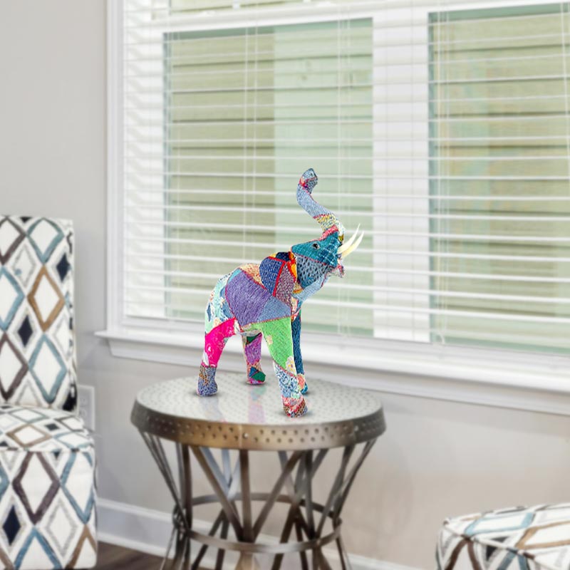 Handmade Vibrant Archie Elephant Sculpture NEW