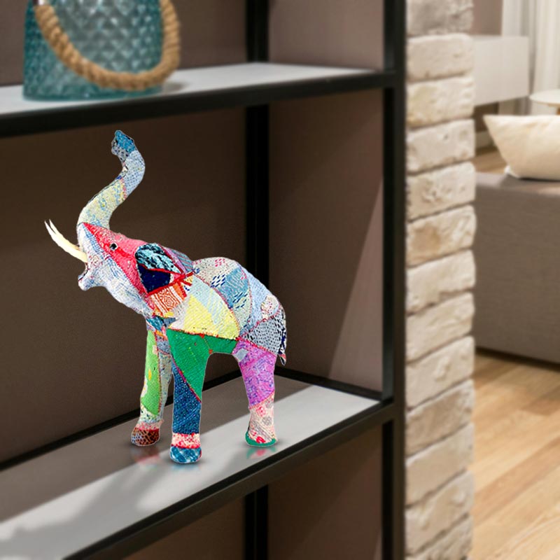 Handmade Vibrant Archie Elephant Sculpture NEW