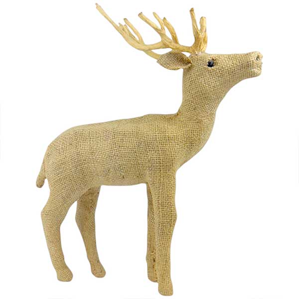 Handmade Vixen Reindeer Sculpture Rustic Animal Themed Home Decor NEW