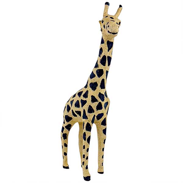 Artisan Crafted Archie Giraffe Sculpture  Handmade Blend of Galvanized Wire  And Jute  NEW