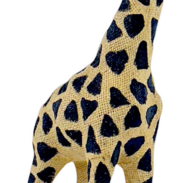 Artisan Crafted Archie Giraffe Sculpture  Handmade Blend of Galvanized Wire  And Jute  NEW