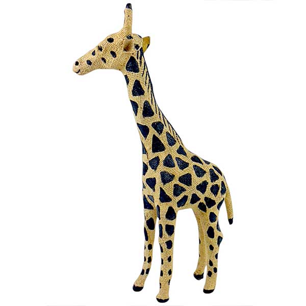 Artisan Crafted Archie Giraffe Sculpture  Handmade Blend of Galvanized Wire  And Jute  NEW