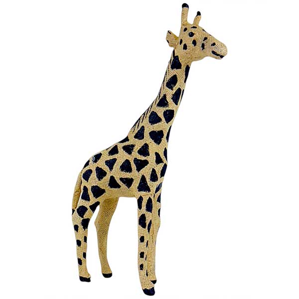 Artisan Crafted Archie Giraffe Sculpture  Handmade Blend of Galvanized Wire  And Jute  NEW