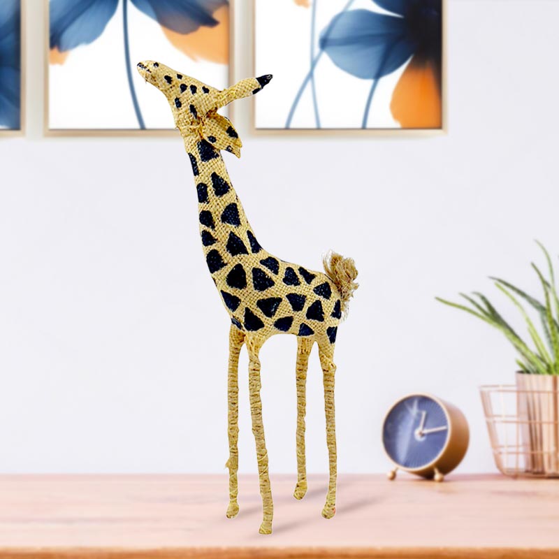 Handmade Archie Baby Giraffe Sculpture Artisan Wire and Paper Home Decor Piece NEW