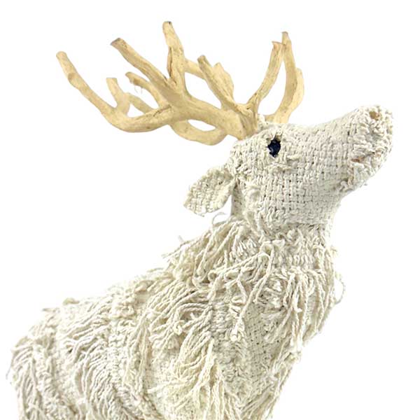 Handmade Comet Frilled Reindeer Decor  Elegant Wire Paper Pulp Fabric Artistic Piece  NEW