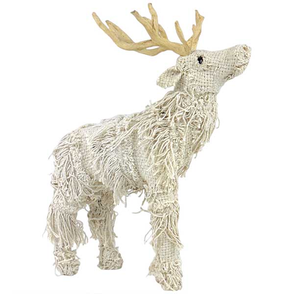 Handmade Comet Frilled Reindeer Decor  Elegant Wire Paper Pulp Fabric Artistic Piece  NEW