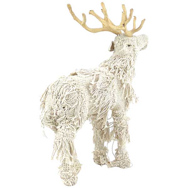 Handmade Comet Frilled Reindeer Decor  Elegant Wire Paper Pulp Fabric Artistic Piece  NEW