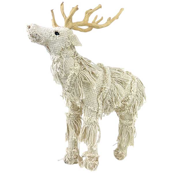 Handmade Comet Frilled Reindeer Decor  Elegant Wire Paper Pulp Fabric Artistic Piece  NEW
