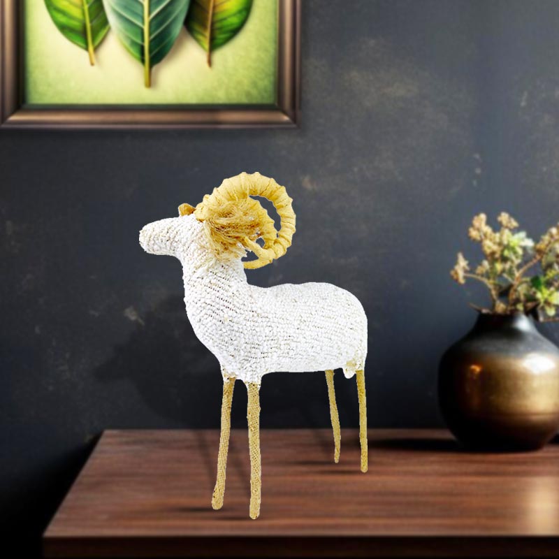 Handmade Rustic Boucle Sheep Decor  Quality Crafted Animal Accent for Elegant Home Interiors NEW