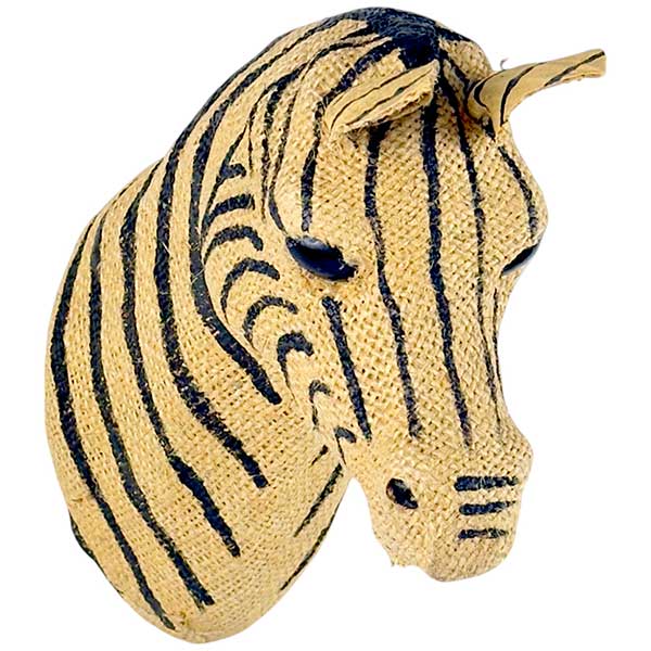 Handcrafted Zebra Head Jute Wall Art  ModernExotic Statement Piece for Home Decor NEW