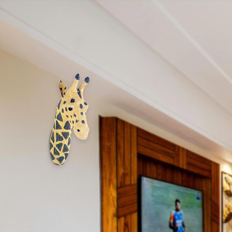 Handmade Jute Safari Themed Giraffe Head Wall Art NEW