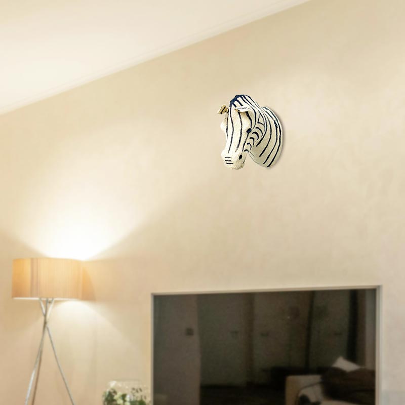 Handcrafted Zebra Head Wall Art Animal Themed Inspirational Wildlife Cotton Decor NEW