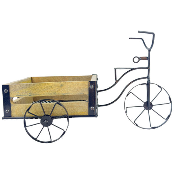 Handmade Rustic Wooden Cart  A Unique Industrial Accent Table for Home Decor NEW