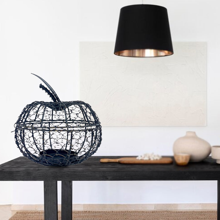 Handcrafted Intricate Wire Apple Tealight Holder with Antique Brass Finish 17x18 cm NEW