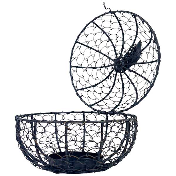 Handcrafted Intricate Wire Apple Tealight Holder with Antique Brass Finish 17x18 cm NEW