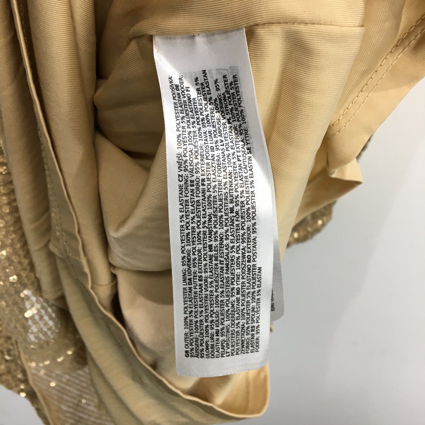 Forever New Gold Sequin Long Sleeve One-Shoulder Mini Dress Ladies Size AU 8