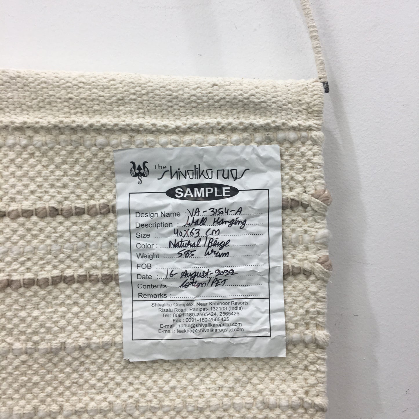 Target 2 Pack Neutral Toned Textured Fibre Wall Hangings On Metal Loops NEW