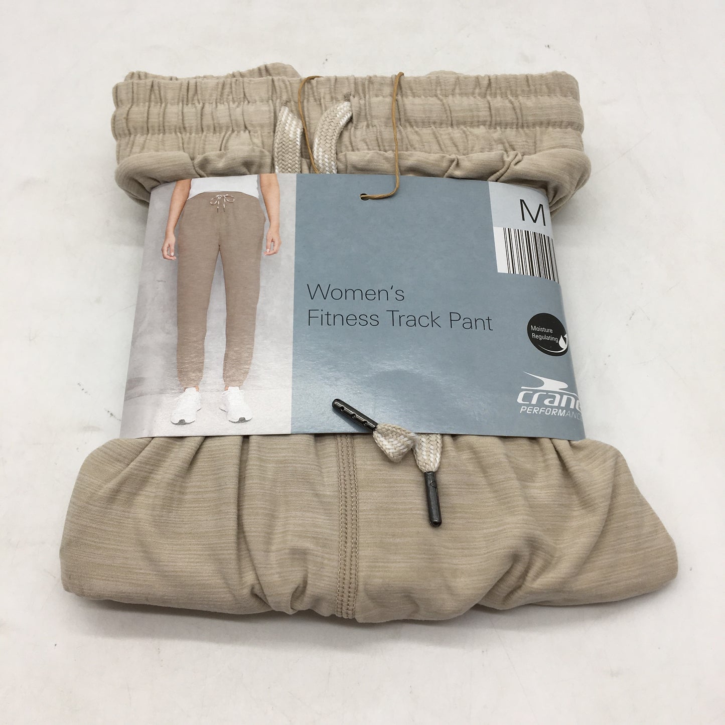 Crane Performance Womens Fitness Beige Lightweight Track Pants Size M NEW