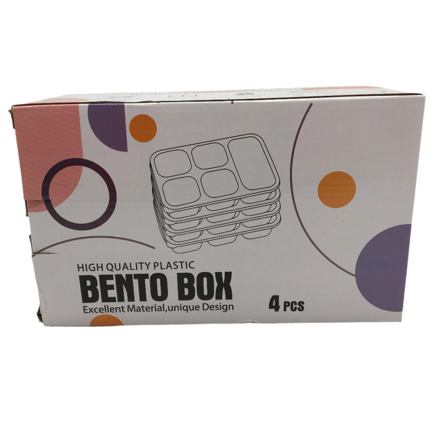 Multi-Compartment BPA Free Microwave Safe Bento Lunch Box 4Pack Set NEW