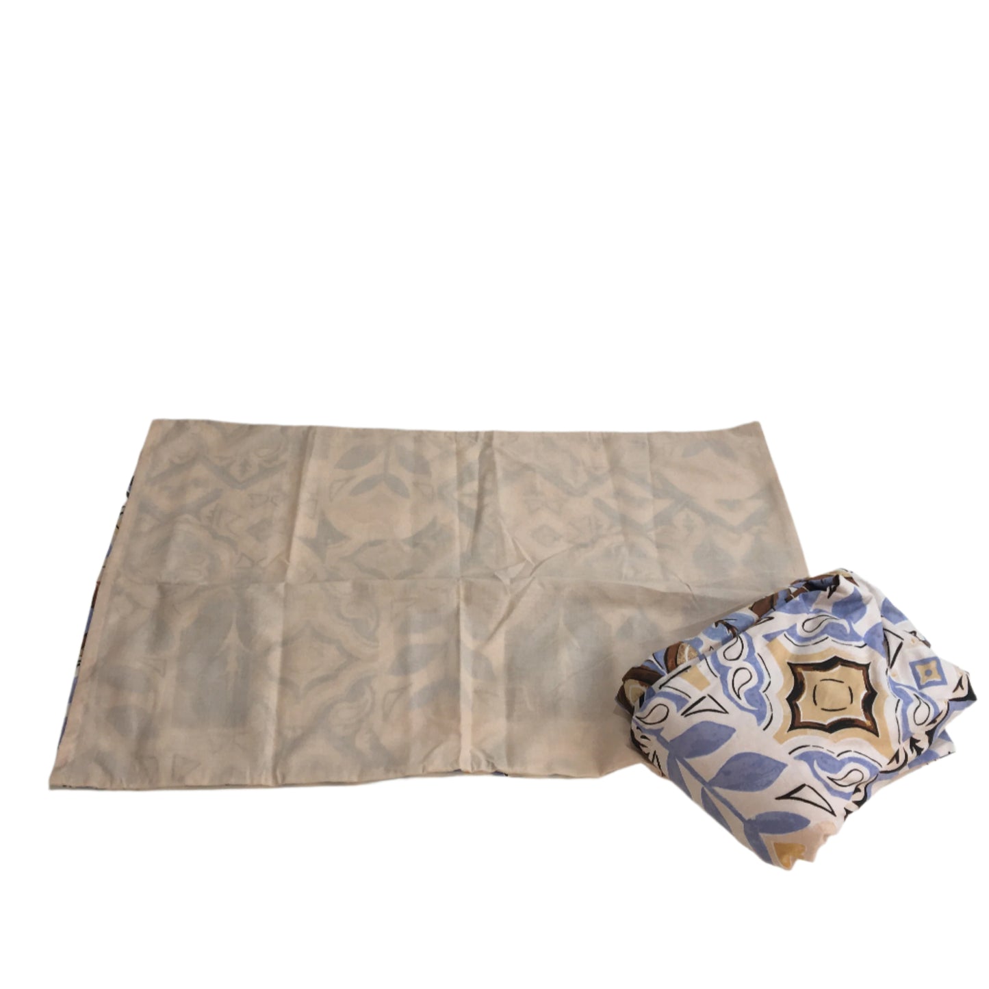 Target Home Blue Brown Floral Geo Pattern Cotton Blend Quilt Cover Set QUEEN NEW