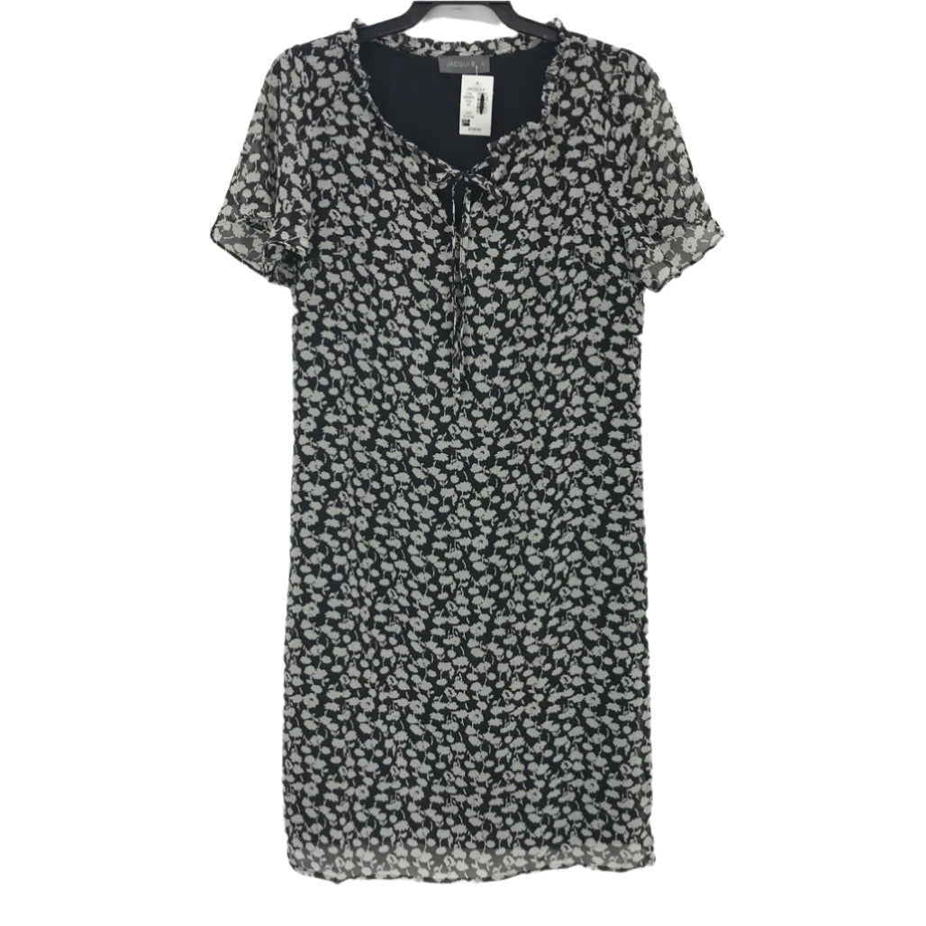 Jacqui.E Delicate Black Floral Mesh Mini Shift Dress Ladies Size AU 8 NEW