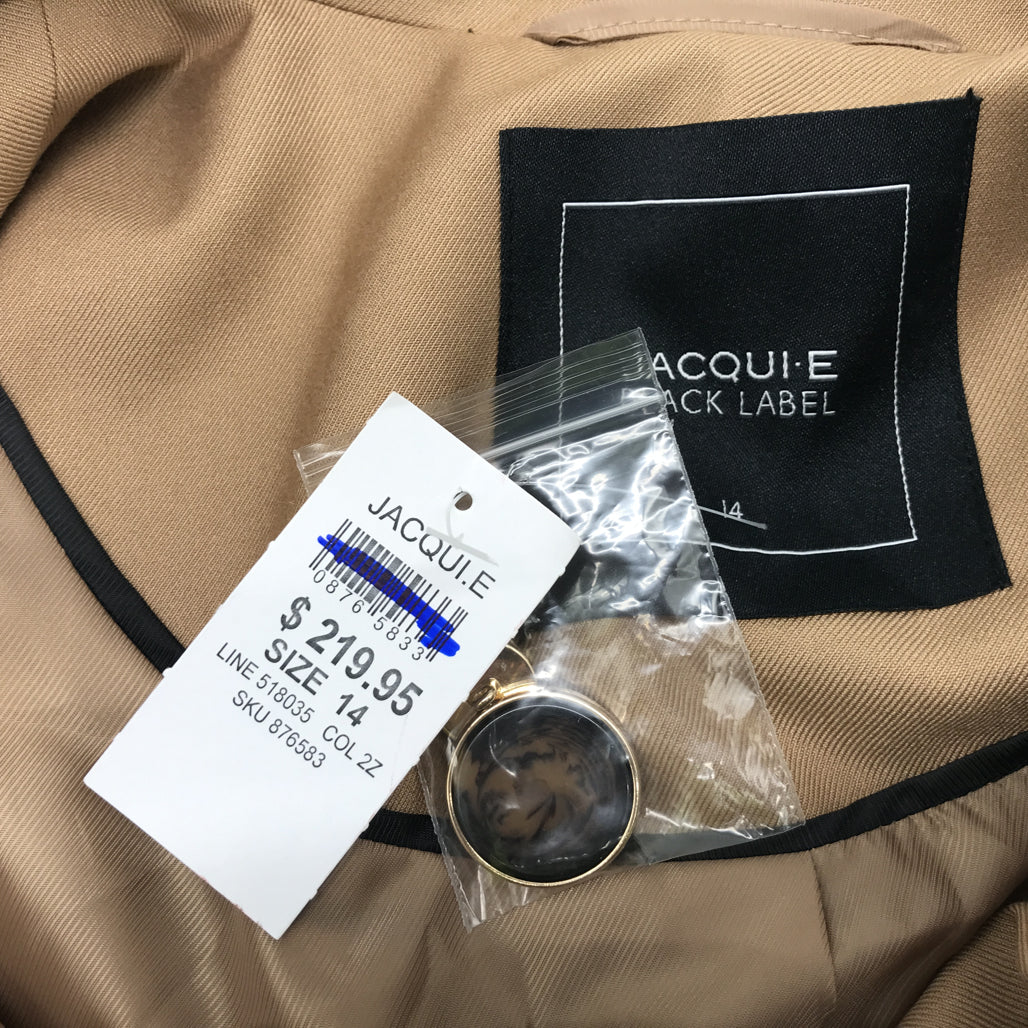 Jacqui.E Tara Belted Beige Trench Coat Ladies Size AU 14 NEW