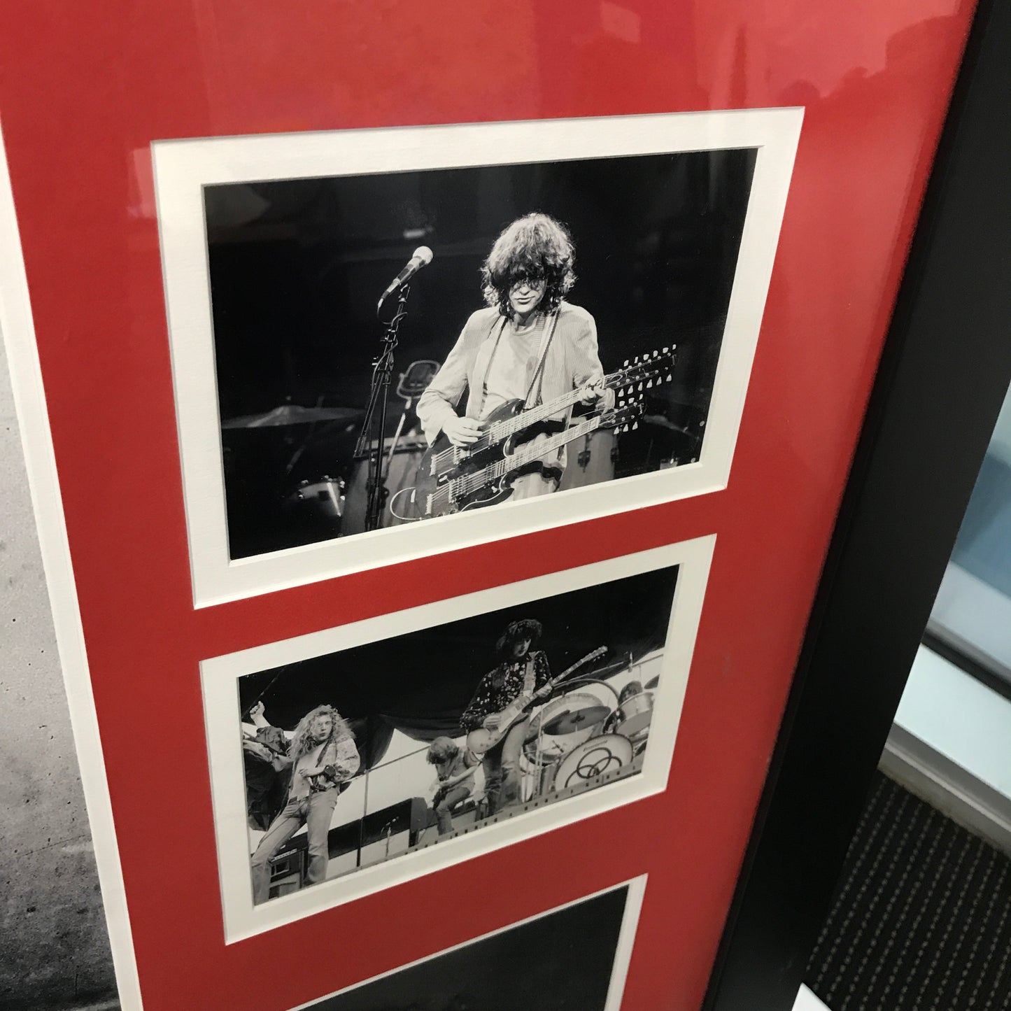 Led Zepplin Jimmy Page Robert Plant Signed Guitar Fully Framed With Certificate