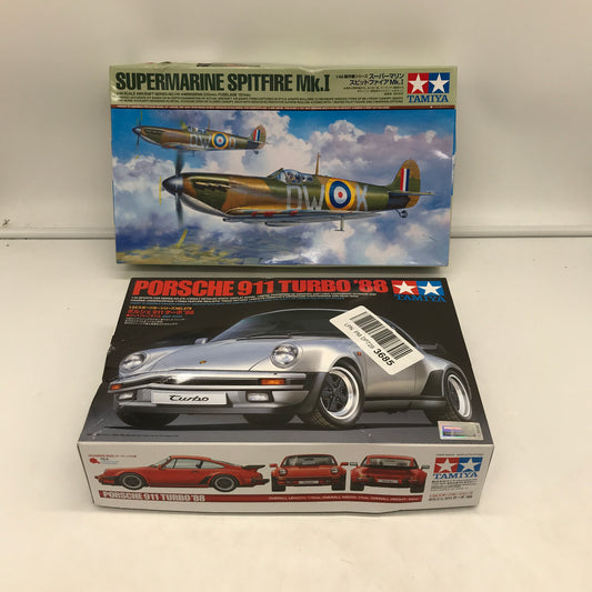 2 Pack Tamiya Models Supermarine Spitfire Mk.I 1:48 & Porsche 911 Turbo 88 1:24