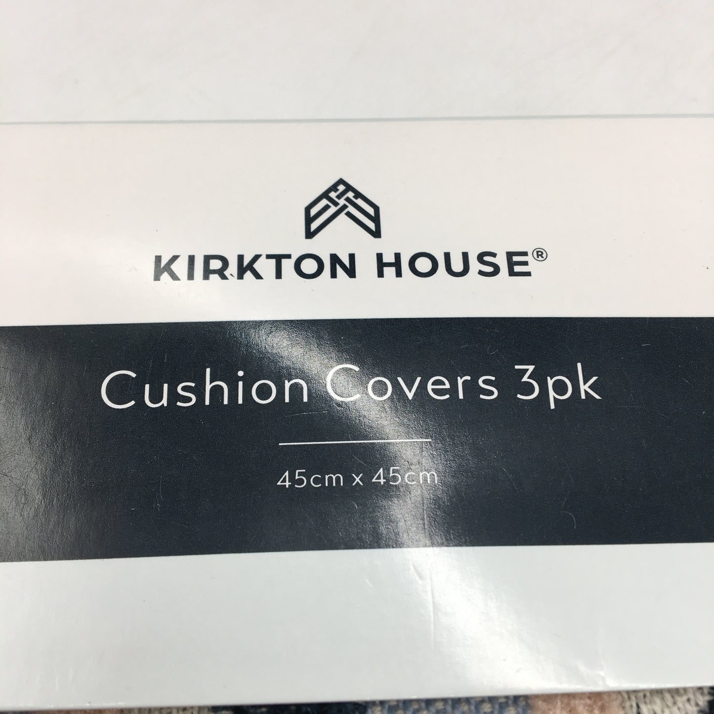 Kirkton House 3pk 45x45cm Blue Patterned Texture Cushion Covers NEW