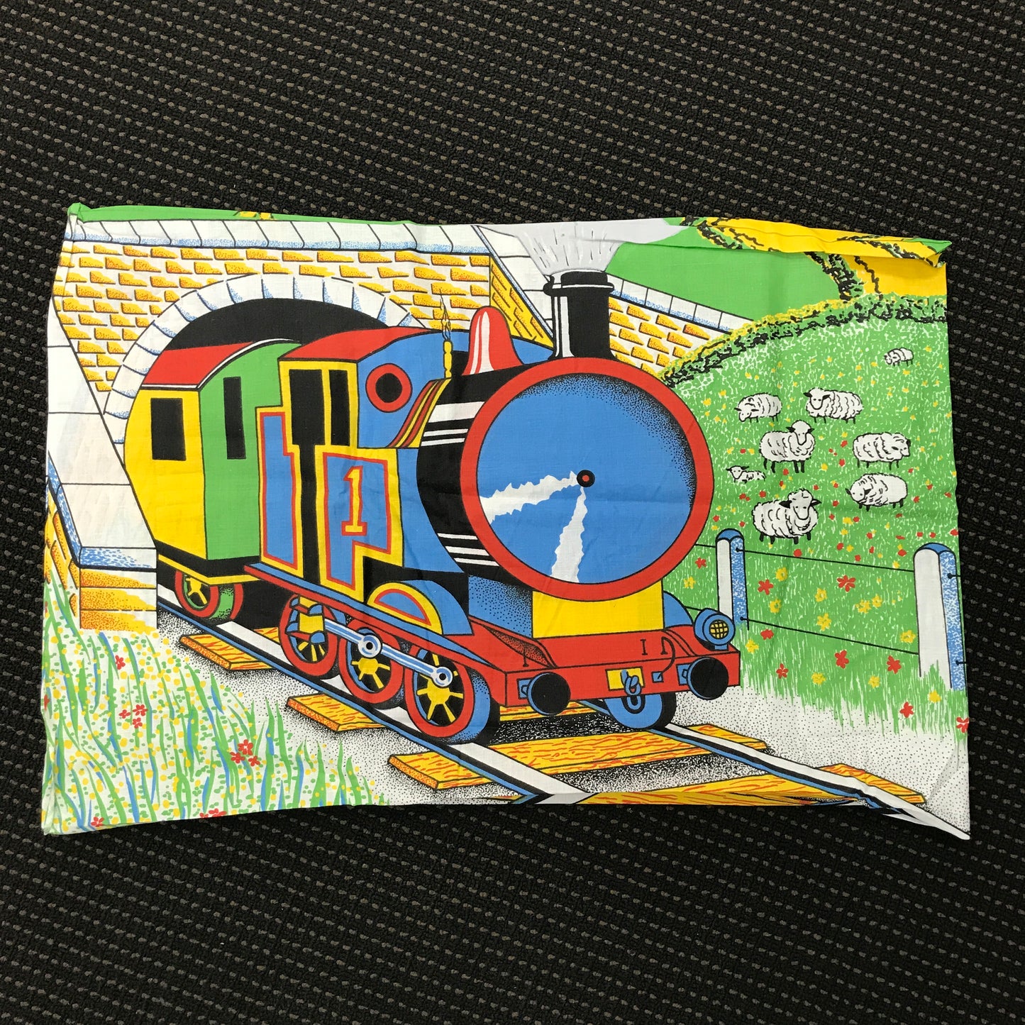 Train in a Field Quilt Cover Set Single Bed for Kids with Pillowcase NEW
