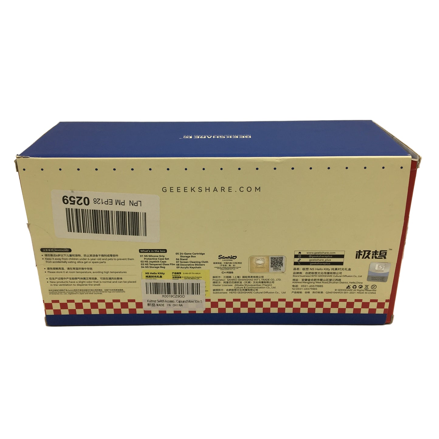 GEEKSHARE Switch Accessories Bundle Hello Kitty Gift Set Case Stand Card Box NEW