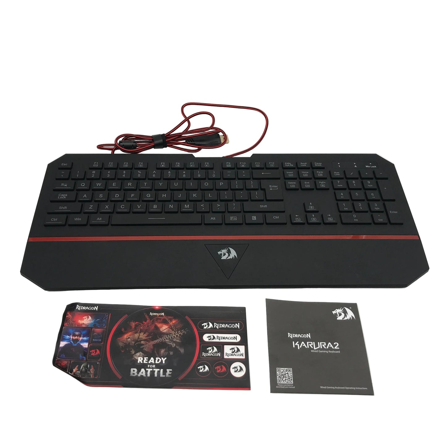 Redragon Karura 2 RGB Gaming Keyboard With Wrist Rest High Speed & Control NEW