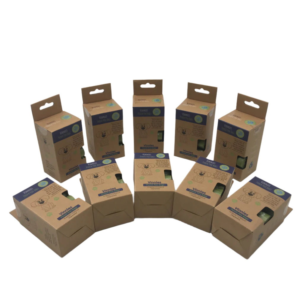 Vinnies 15 Bags x 8 Rolls Degradable Pooch Poo Bags NEW