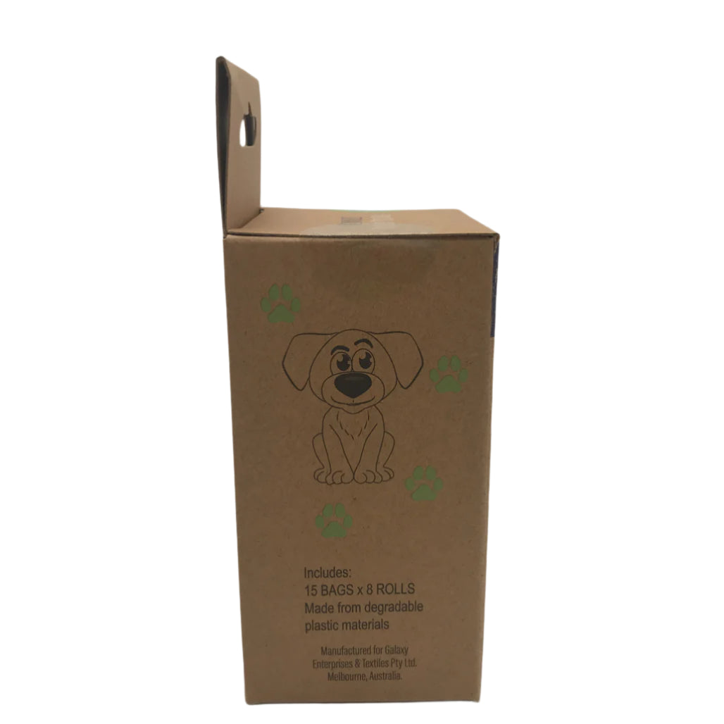 Vinnies 15 Bags x 8 Rolls Degradable Pooch Poo Bags NEW