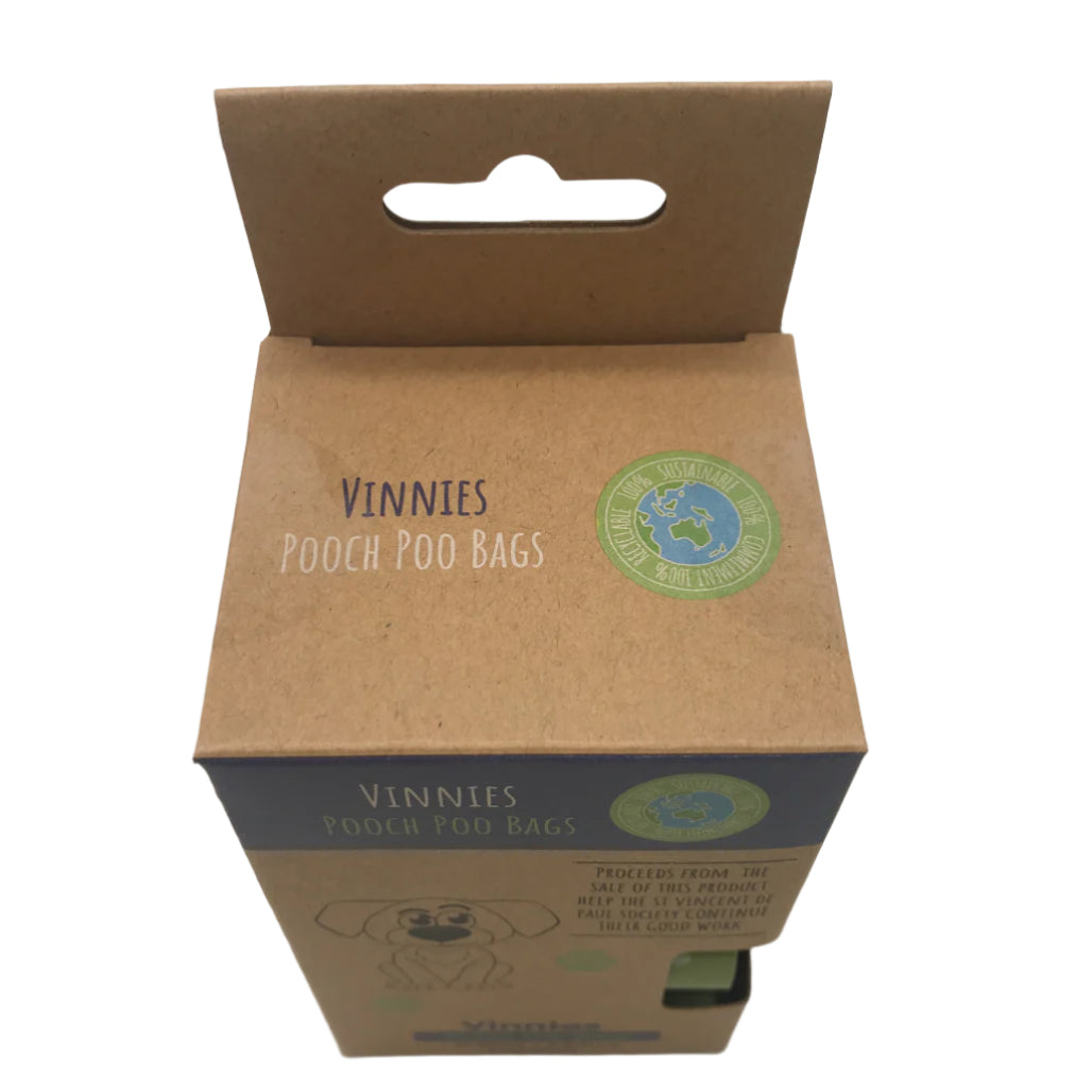 Vinnies 15 Bags x 8 Rolls Degradable Pooch Poo Bags NEW