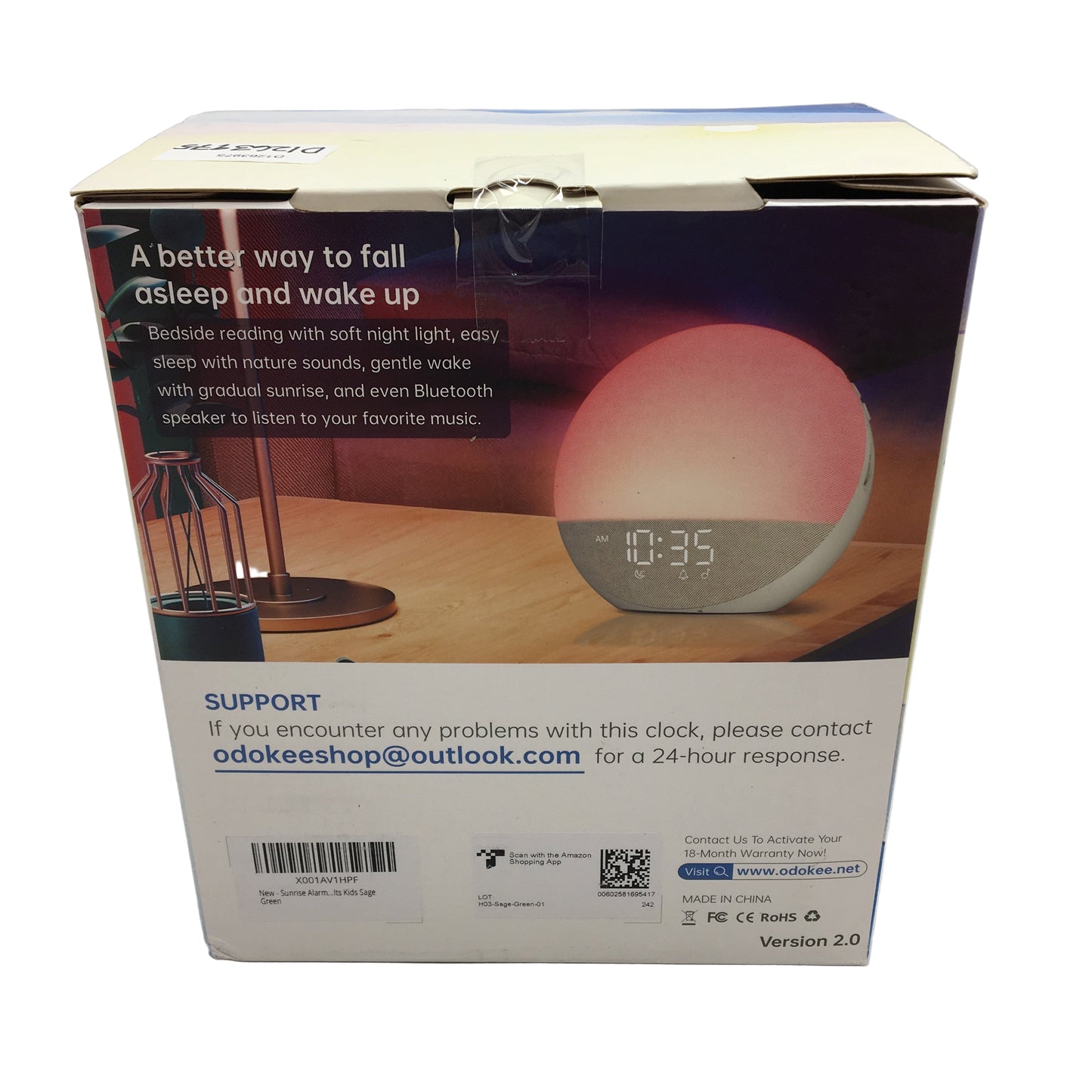 H03 Sleep-Wake Companion Sunrise Alarm Clock Sleep Sound Machine in Green NEW