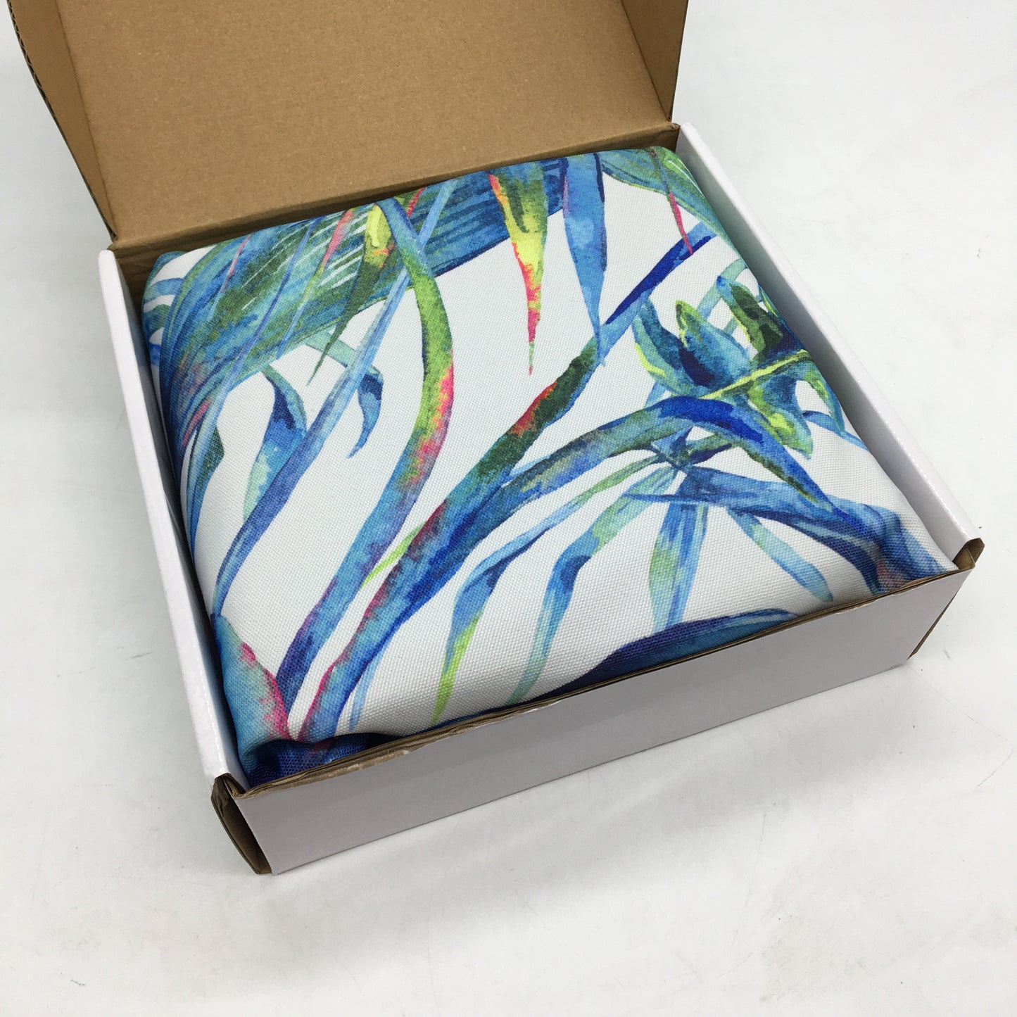 Peppertree Outdoor Inflatable Ottoman Outside Seat Removable Cover Leaf Pattern