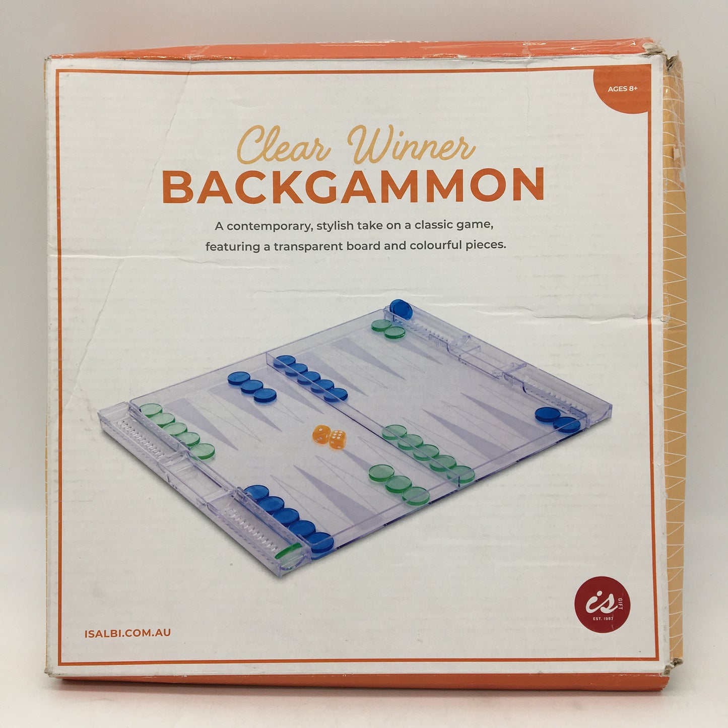 Isalbi Isalbi Clear Winner Backgammon Transparent Classic Board Game NEW Clear - Durable & Portable NEW