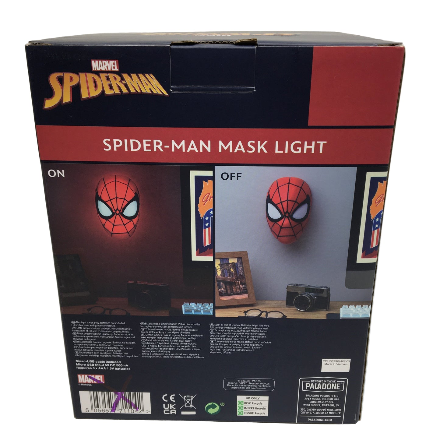 Paladone Disney Marvel Spider Man 3 Piece Wall and Table Lamp Light Bundle NEW