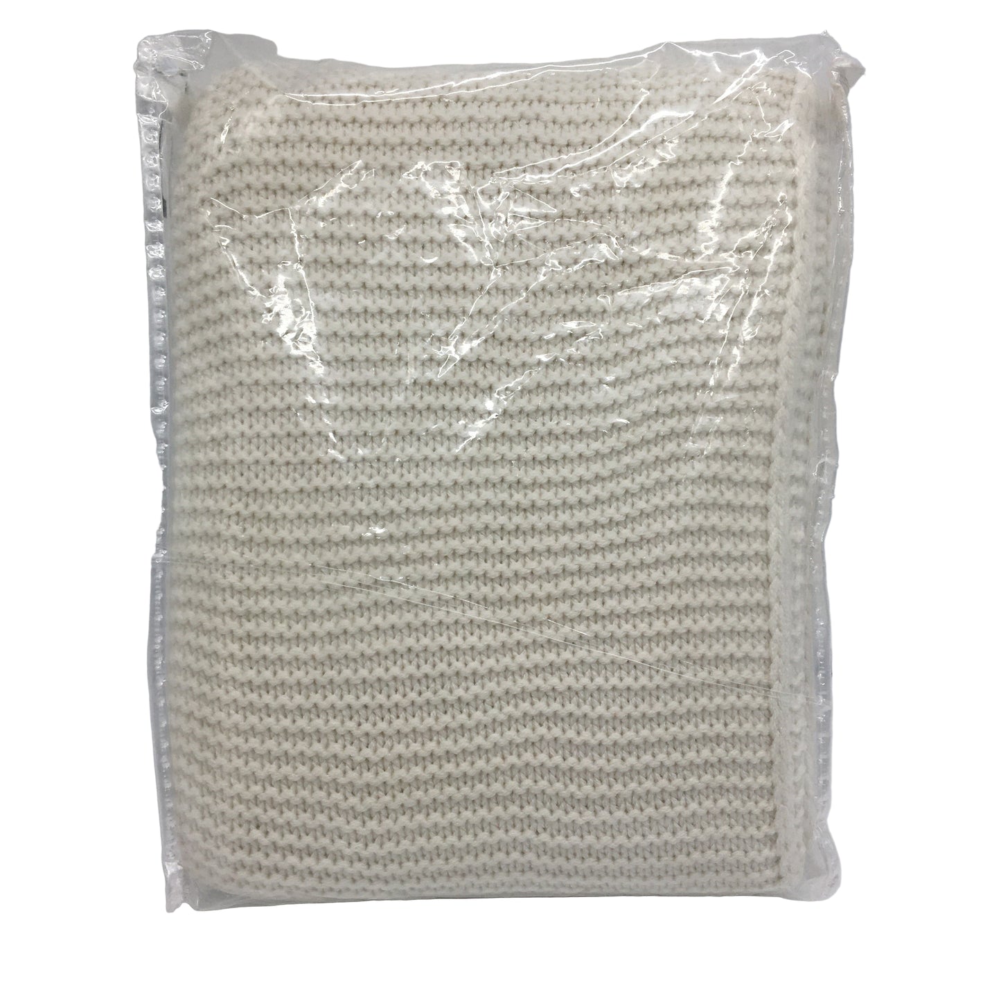 Set of 2 Ivory White Chunky Knit Textured Weave Throw Blankets 1.27x1.52m NEW