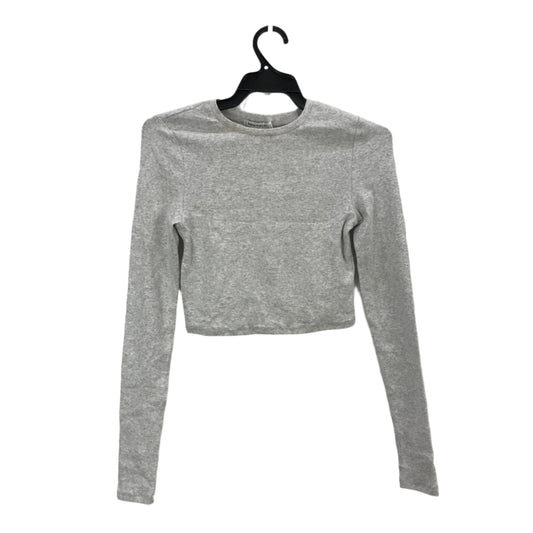 General Pants Co Grey Cotton Blend Cropped Long Sleeve Tee Ladies Size S